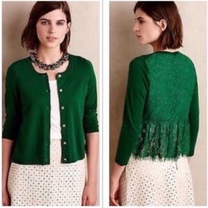 Anthropologie green cardigan